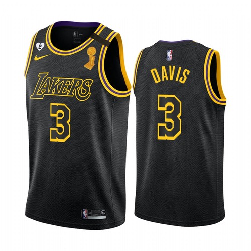 Men's Los Angeles Lakers #3 Anthony Davis Black 2020 Western Conference Champions Stitched Jersey